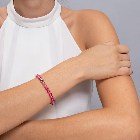 Magenta | Silver | Mermaid Glass Bead Bracelet
